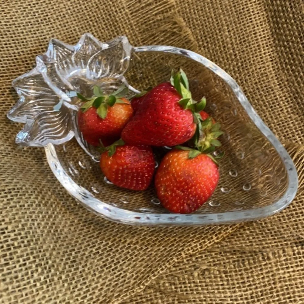 Studio Nova Strawberry Delight Clear Glass Strawberry Dish Bowl